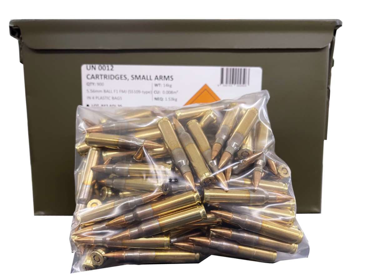 ADI World Class F1A1 5.56 62 GR FMJ Steel Penetrator M2A1 900 Rounds + Metal Ammo Can (Sold as Can Only)